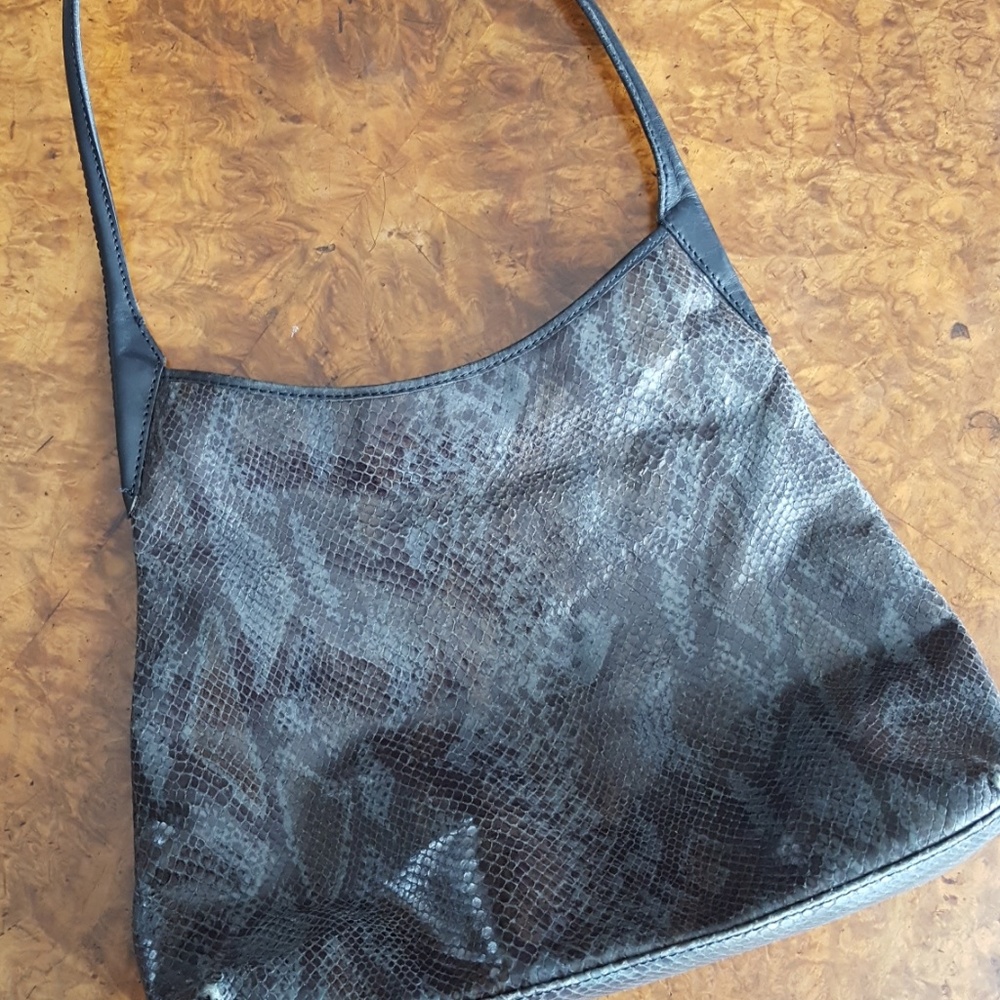 Maxx Python Embossed Shoulder Bag